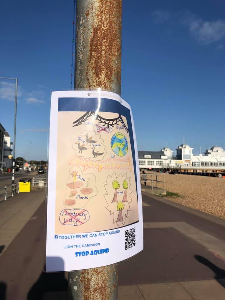 Children's Posters Line The Quind Interconnector Through Portsmouth to Raise Awareness
