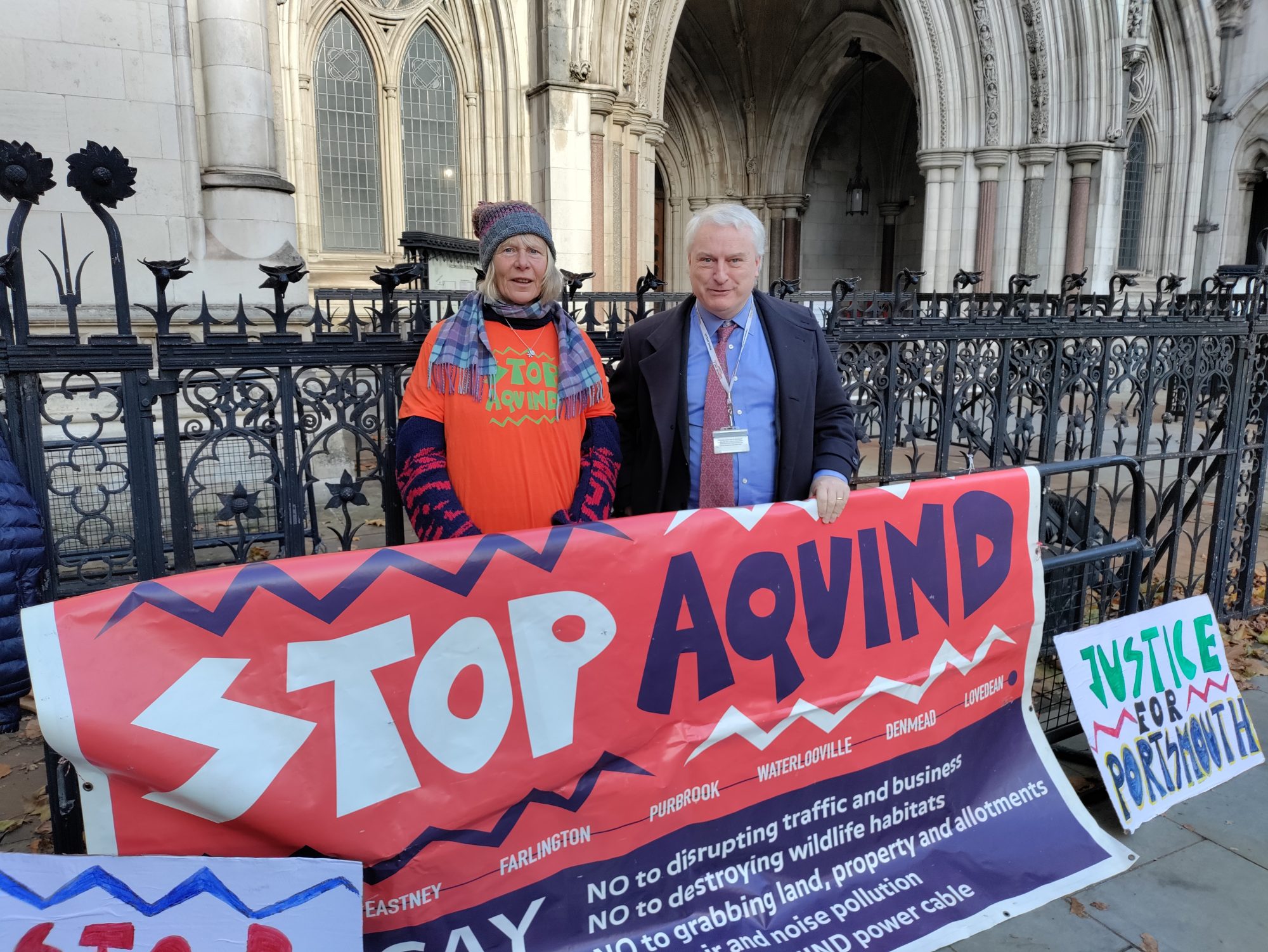 Let's Stop Aquind Co-founder Viola Langley with Gerald Vernon-Jackson